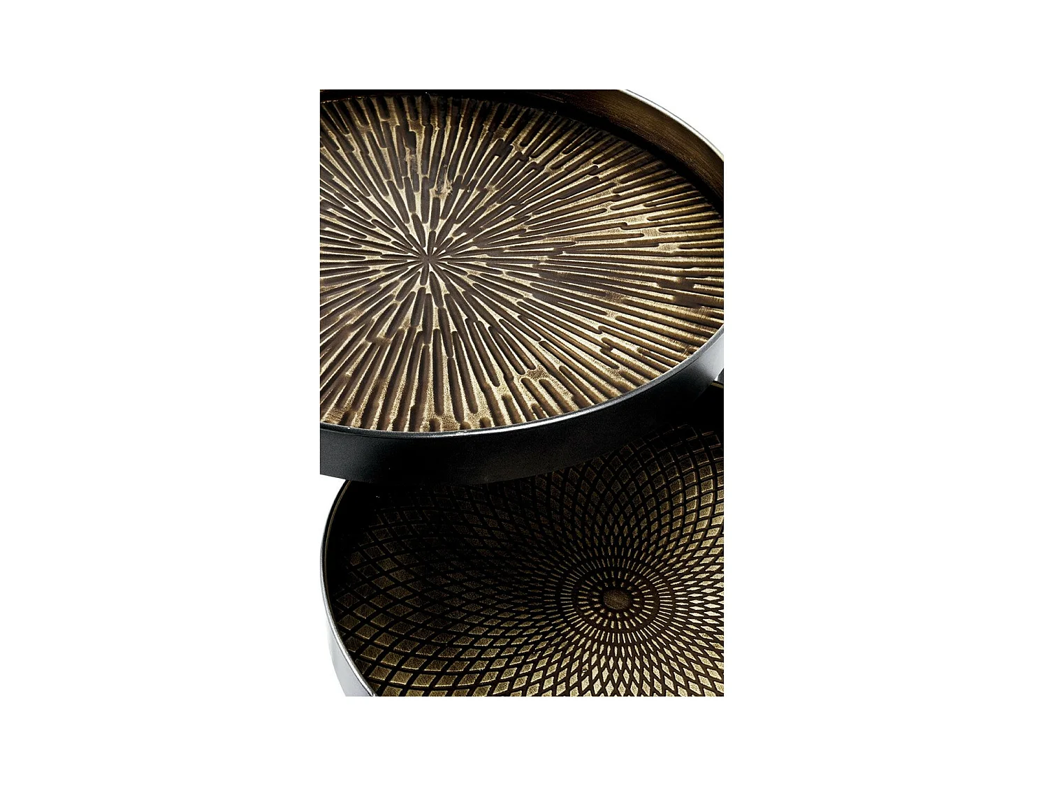 Lot de 2 Tables d'Appoint "Authentique" 51cm Noir