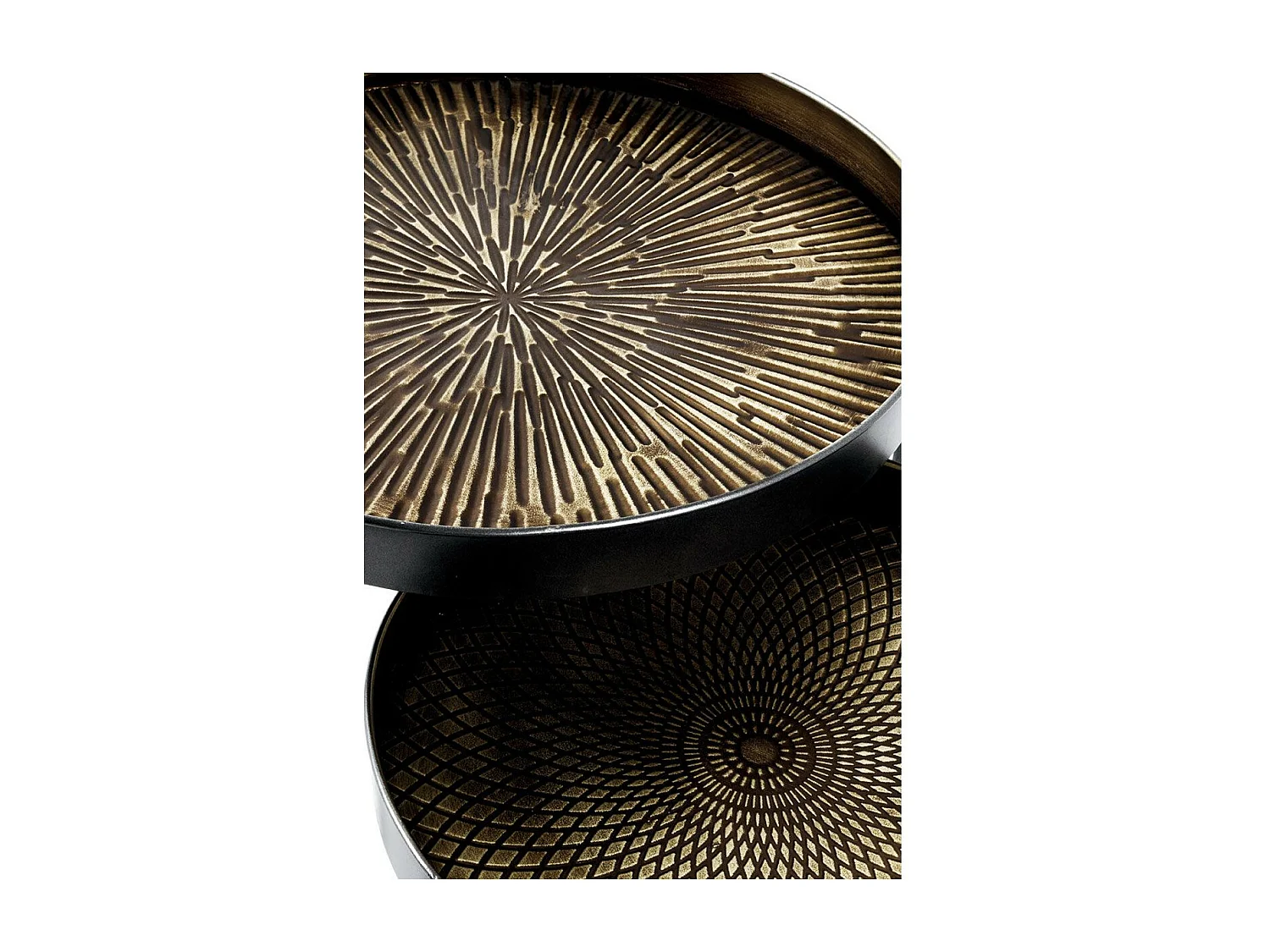 Lot de 2 Tables d'Appoint "Authentique" 51cm Noir