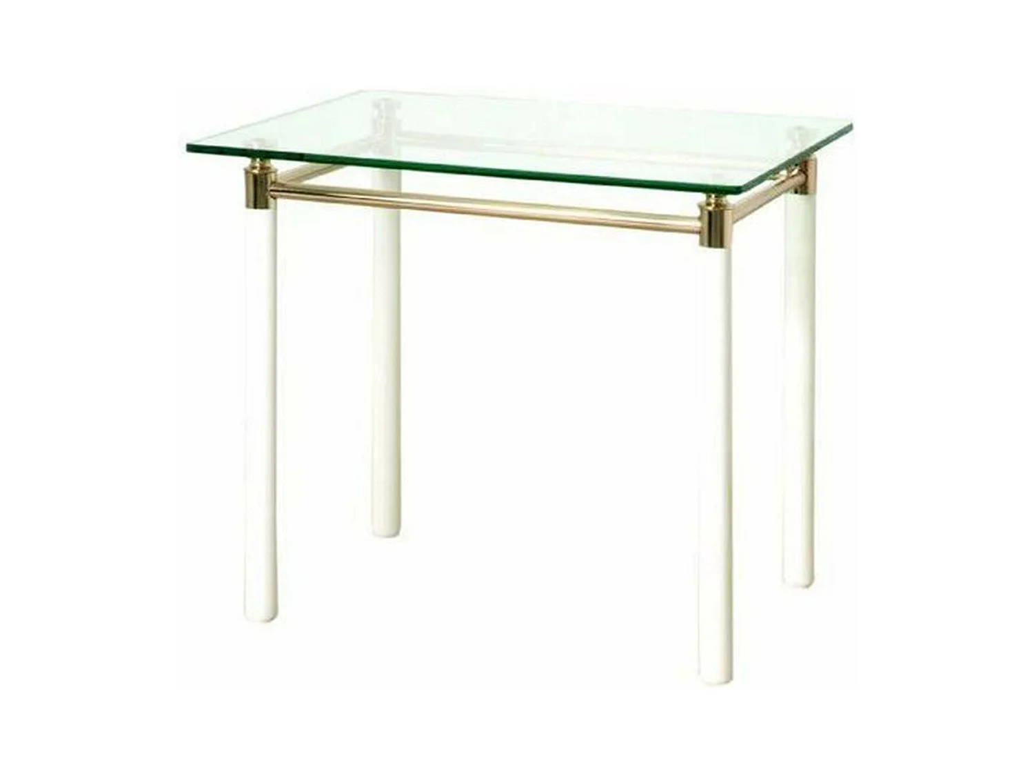 Table d'Appoint Design "Ruben" 60cm Blanc & Or