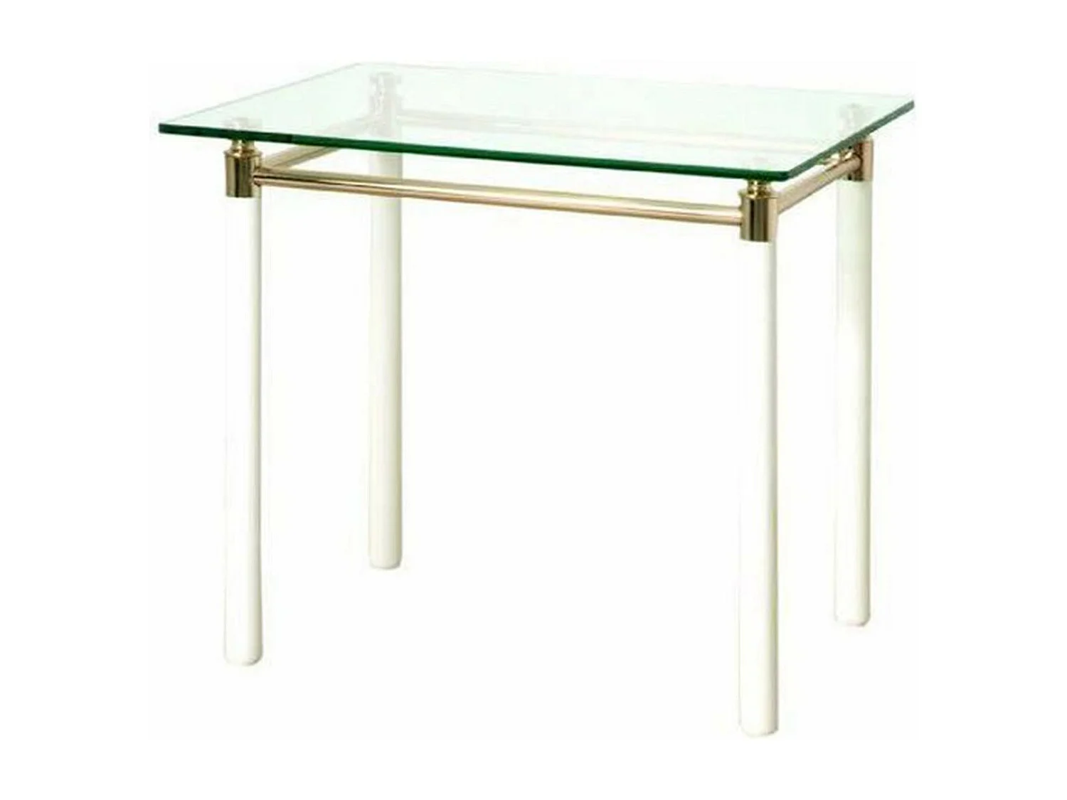 Table d'Appoint Design "Ruben" 60cm Blanc & Or
