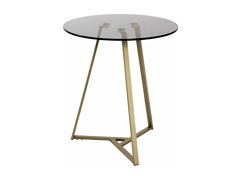 Table d'Appoint en Verre "Safia" 50cm Or