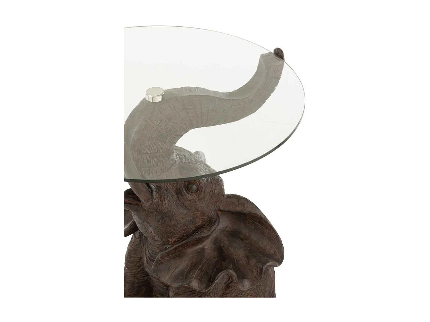 Table d'Appoint "Éléphant" 65cm Marron Foncé