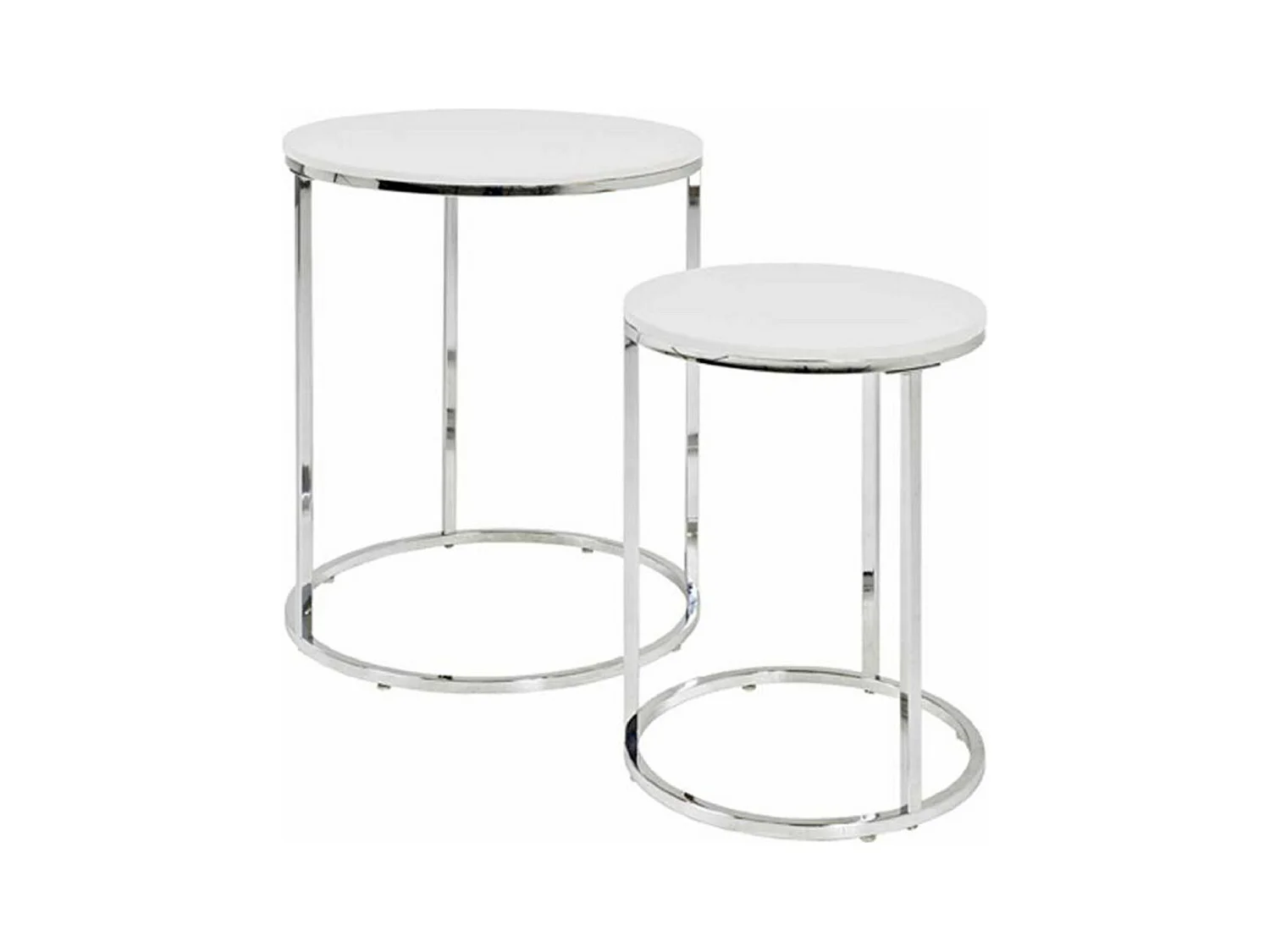 Lot de 2 Tables d'Appoint "Zélie" 40cm Blanc