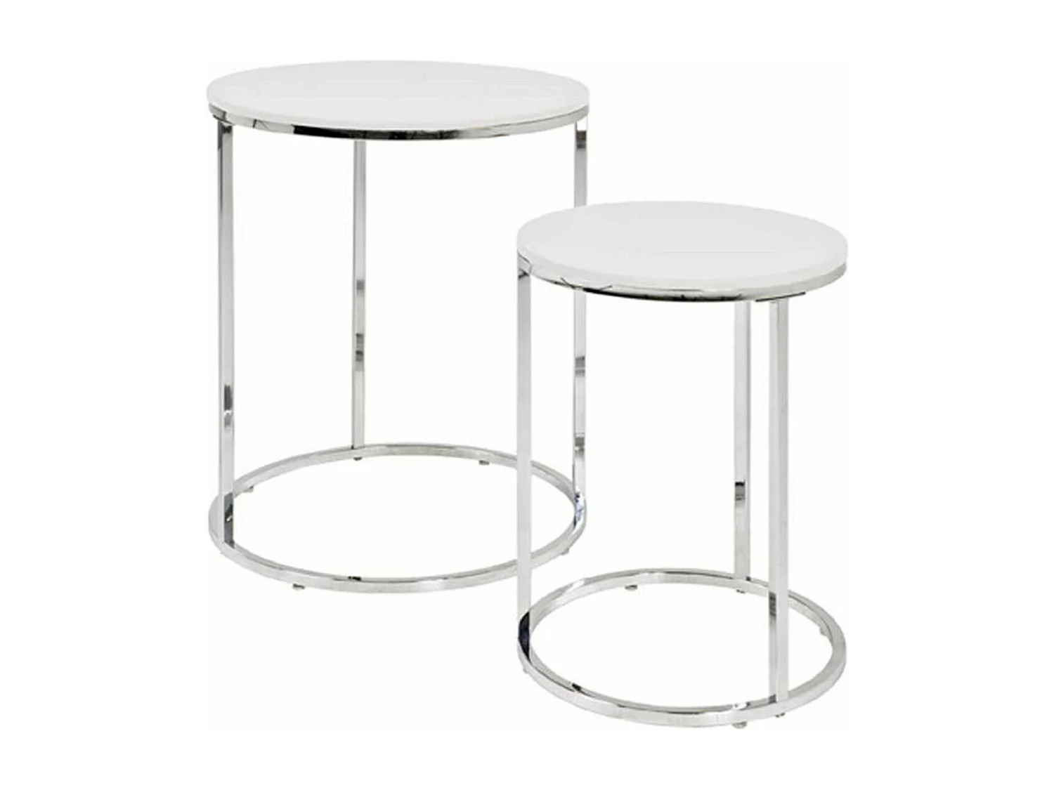 Lot de 2 Tables d'Appoint "Zélie" 40cm Blanc