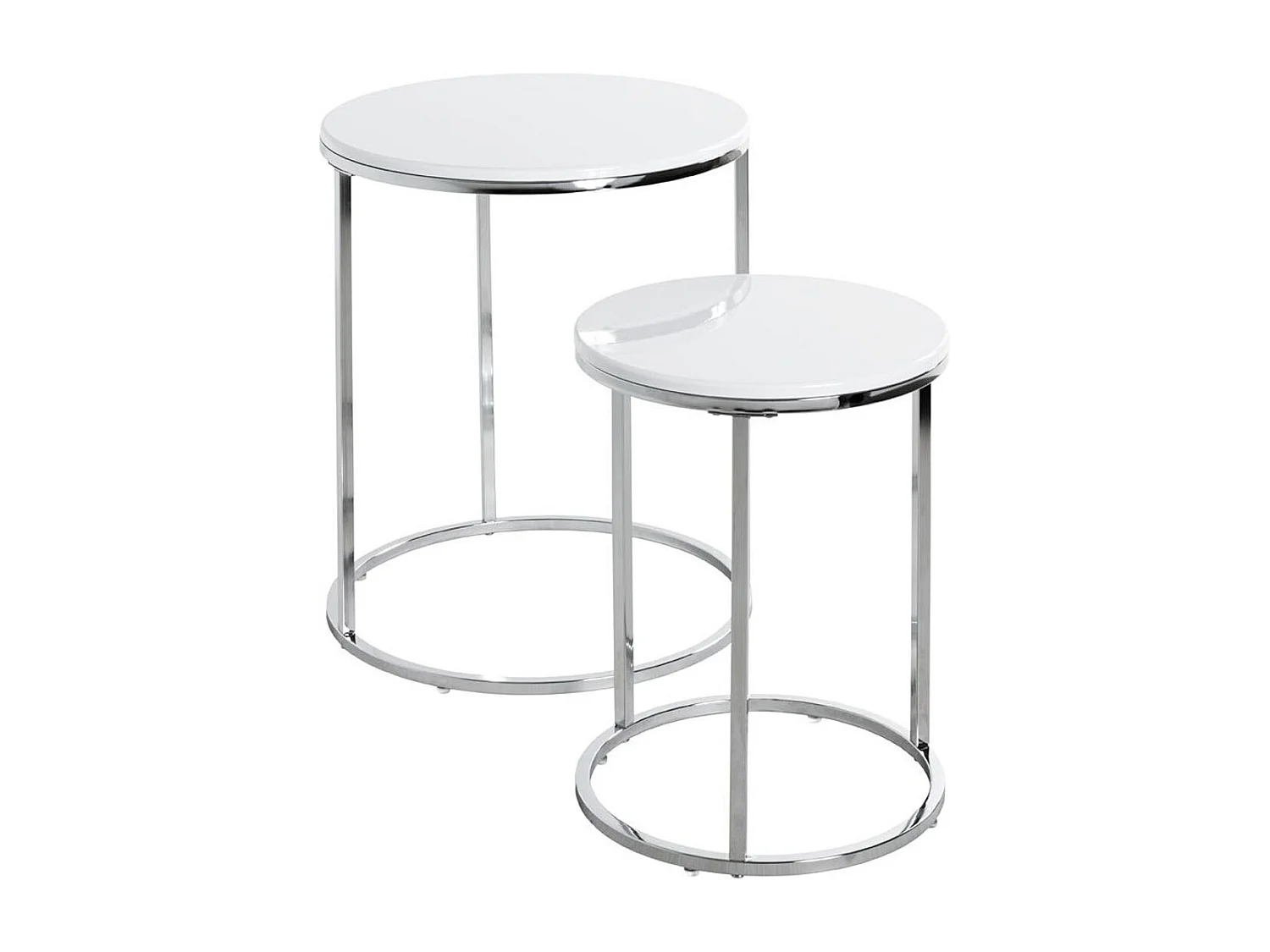 Lot de 2 Tables d'Appoint "Zélie" 40cm Blanc