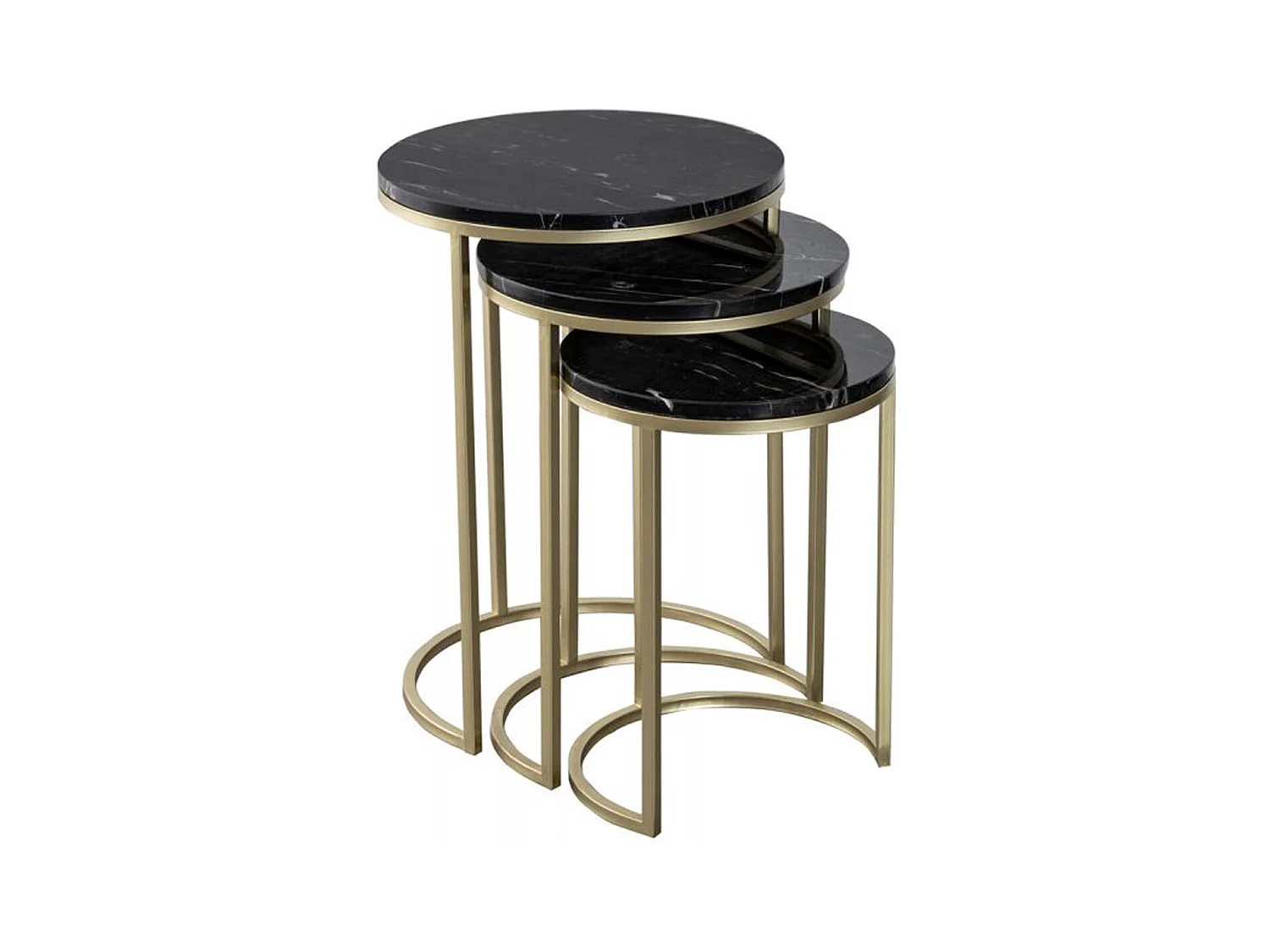 Lot de 3 Tables d'Appoint Design "Tria" 65cm Noir