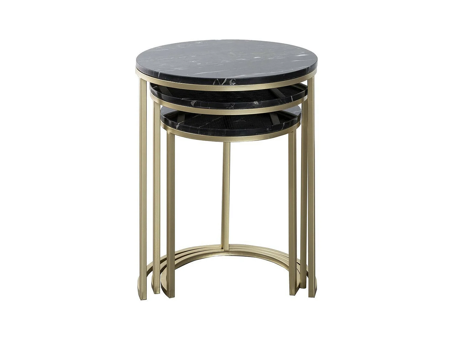 Lot de 3 Tables d'Appoint Design "Tria" 65cm Noir