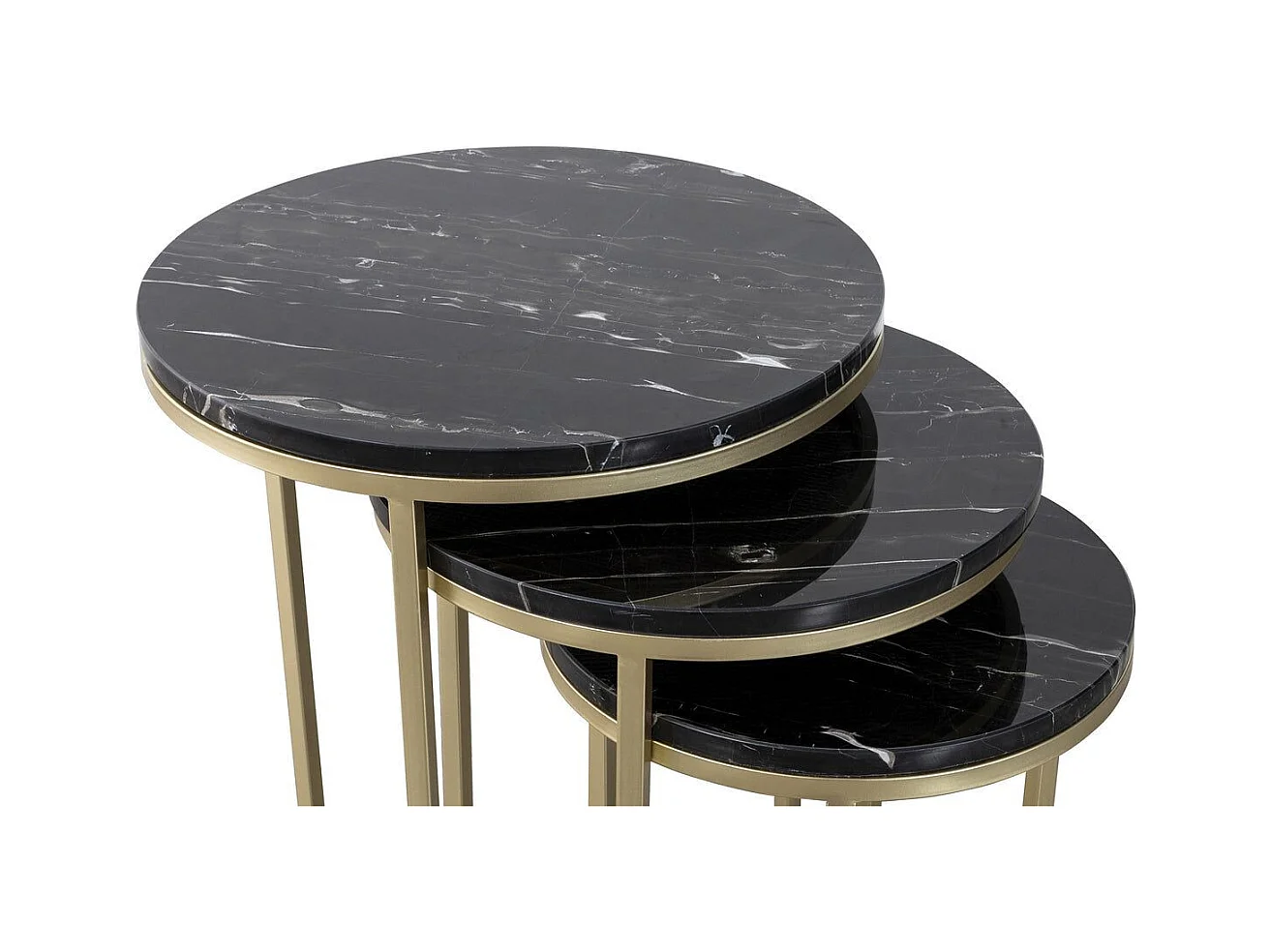 Lot de 3 Tables d'Appoint Design "Tria" 65cm Noir