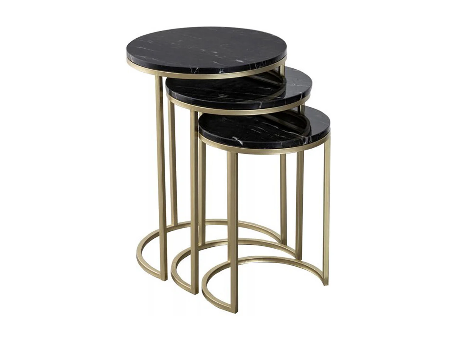 Lot de 3 Tables d'Appoint Design "Tria" 65cm Noir