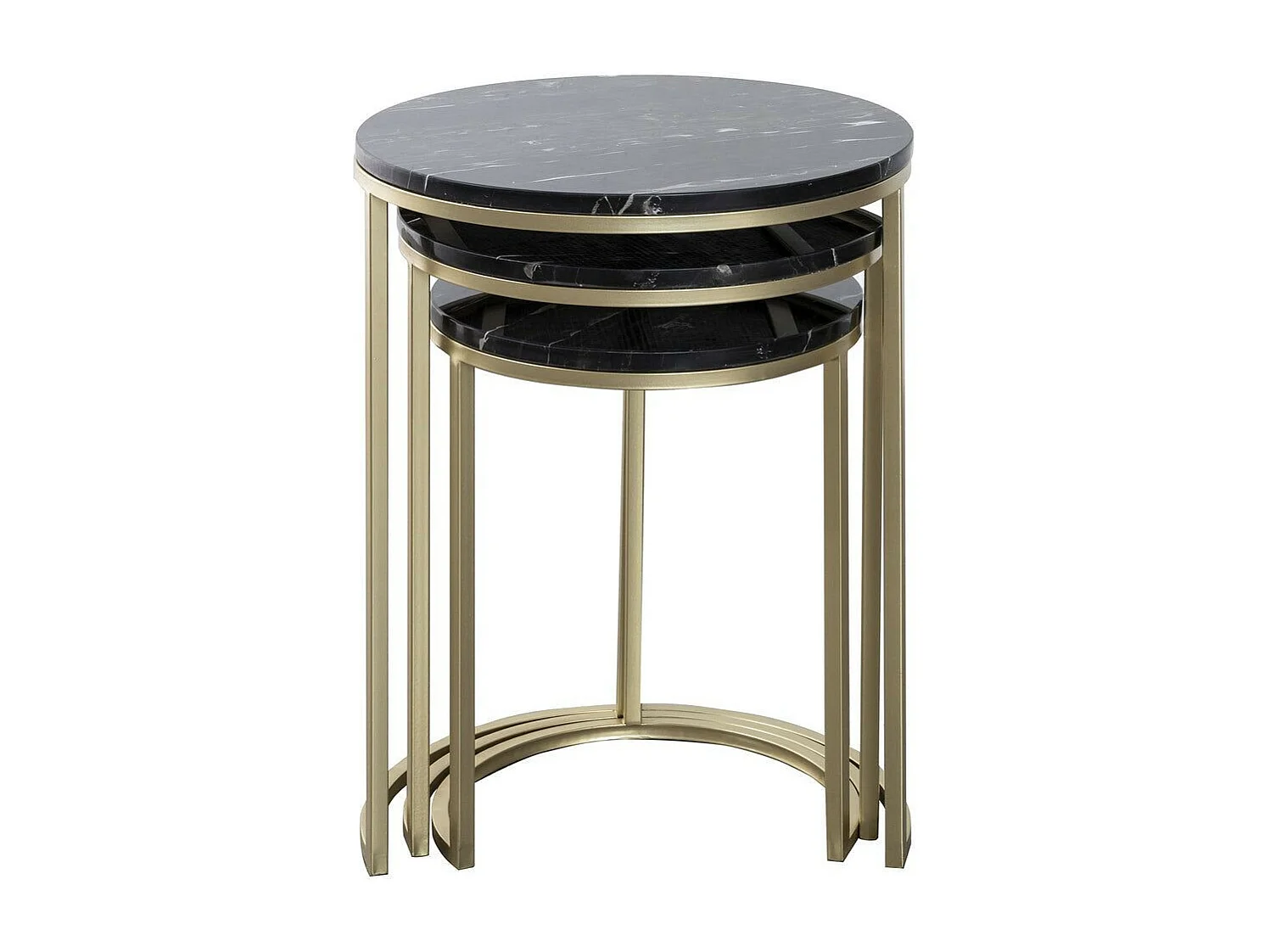 Lot de 3 Tables d'Appoint Design "Tria" 65cm Noir