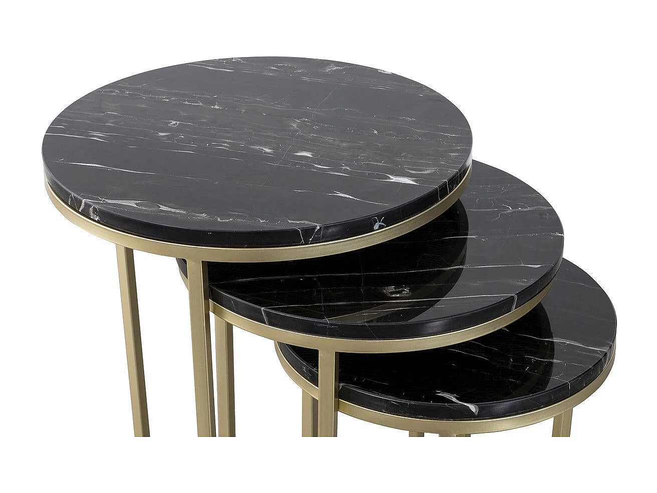 Lot de 3 Tables d'Appoint Design "Tria" 65cm Noir