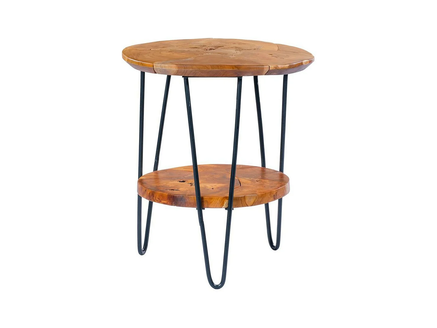 Table d'Appoint Design "Rovelli" 55cm Naturel Brillant