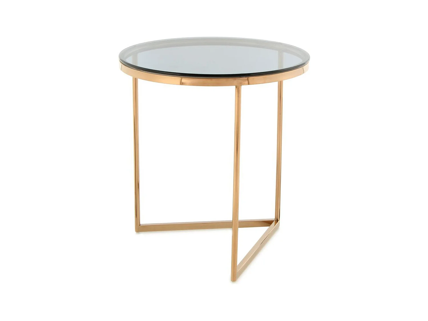 Table d'Appoint Design "Wynona" 55cm Gris & Or Rose