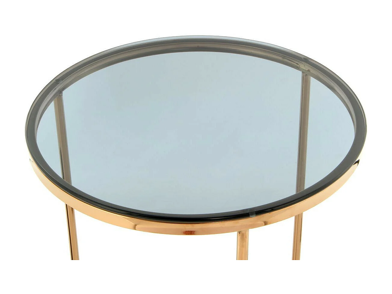 Table d'Appoint Design "Wynona" 55cm Gris & Or Rose