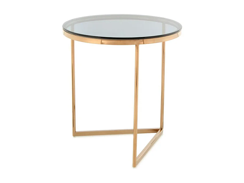 Table d'Appoint Design "Wynona" 55cm Gris & Or Rose