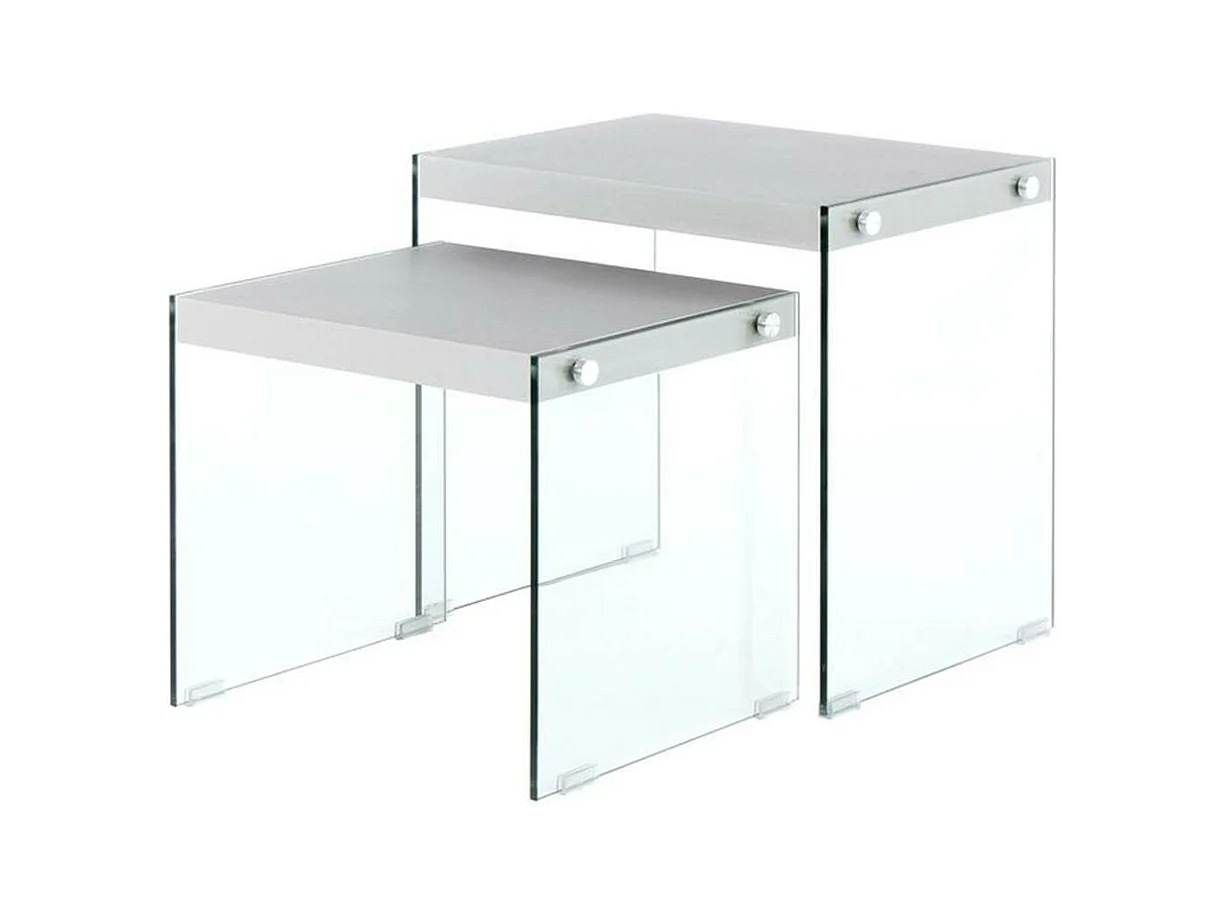 Lot de 2 Tables d'Appoint "Elementary" 46cm Argent