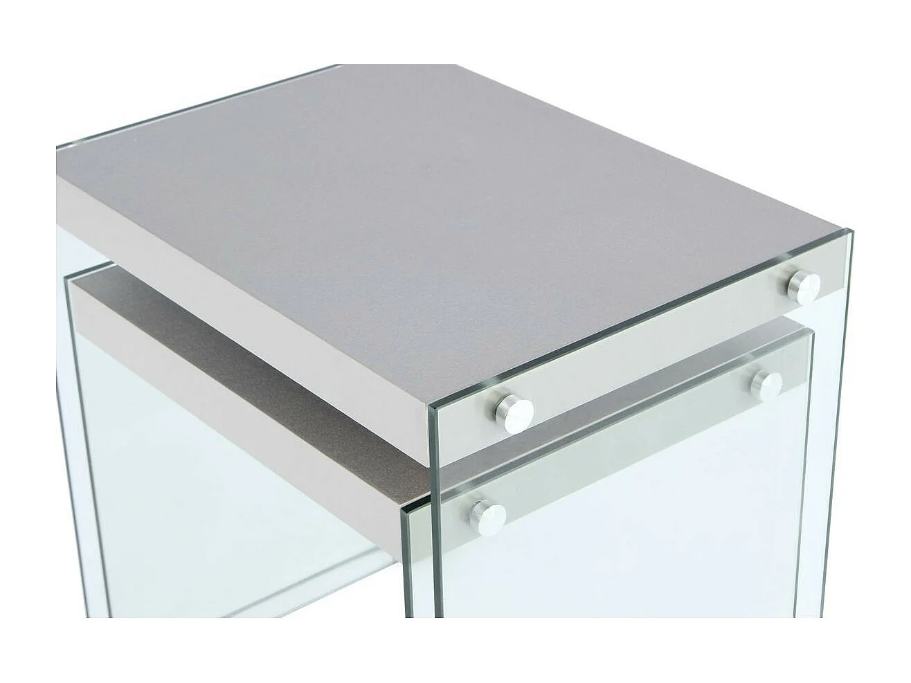 Lot de 2 Tables d'Appoint "Elementary" 46cm Argent