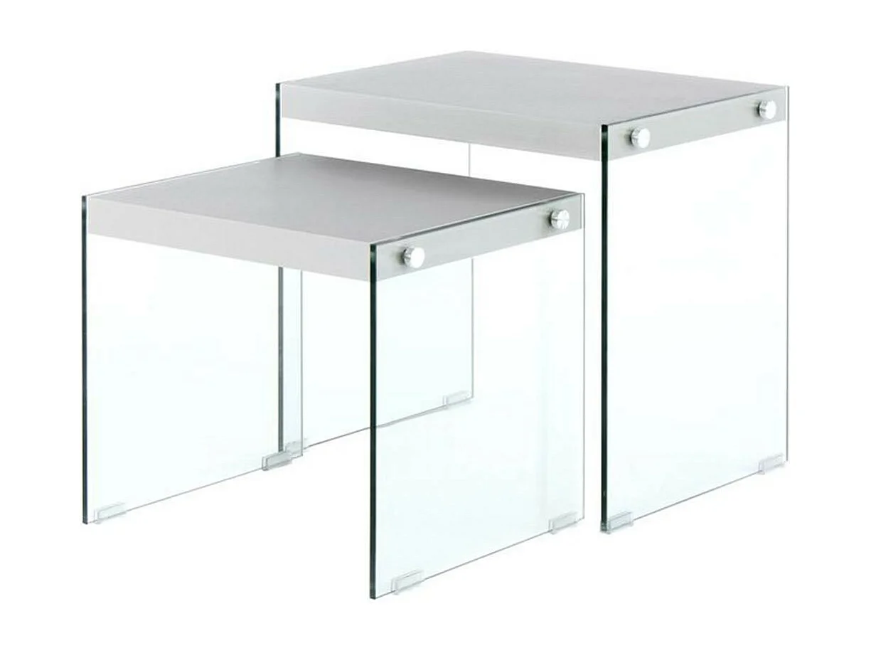 Lot de 2 Tables d'Appoint "Elementary" 46cm Argent