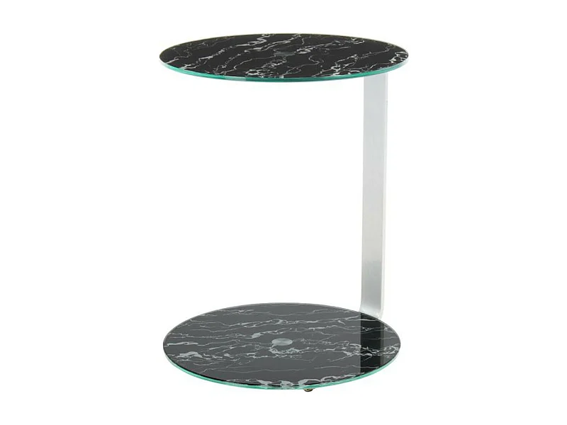 Table d'Appoint Design "Quentin" 53cm Argent & Noir