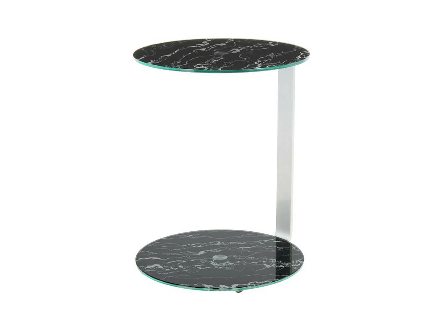 Table d'Appoint Design "Quentin" 53cm Argent & Noir
