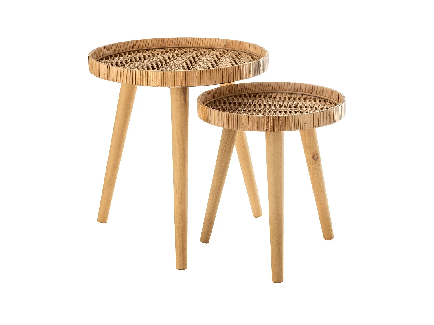 Lot de 2 Tables Gigognes "Trépied" 54cm Naturel