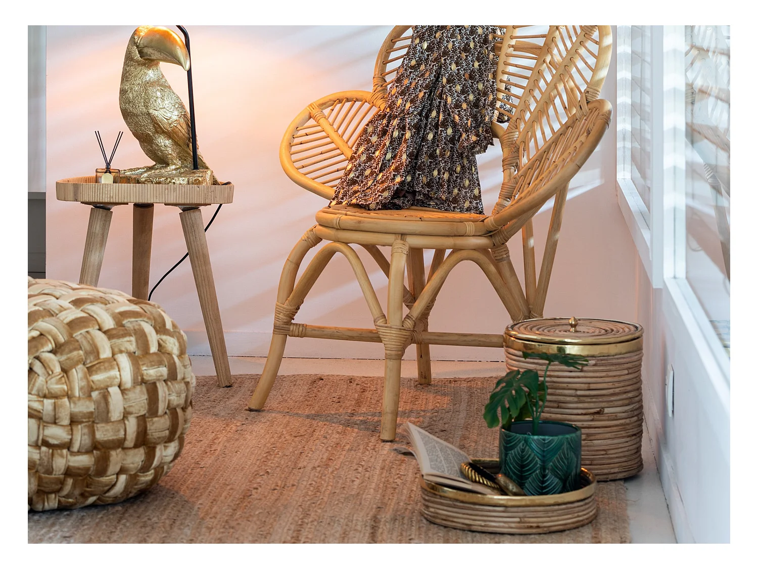 Lot de 2 Tables Gigognes "Trépied" 54cm Naturel