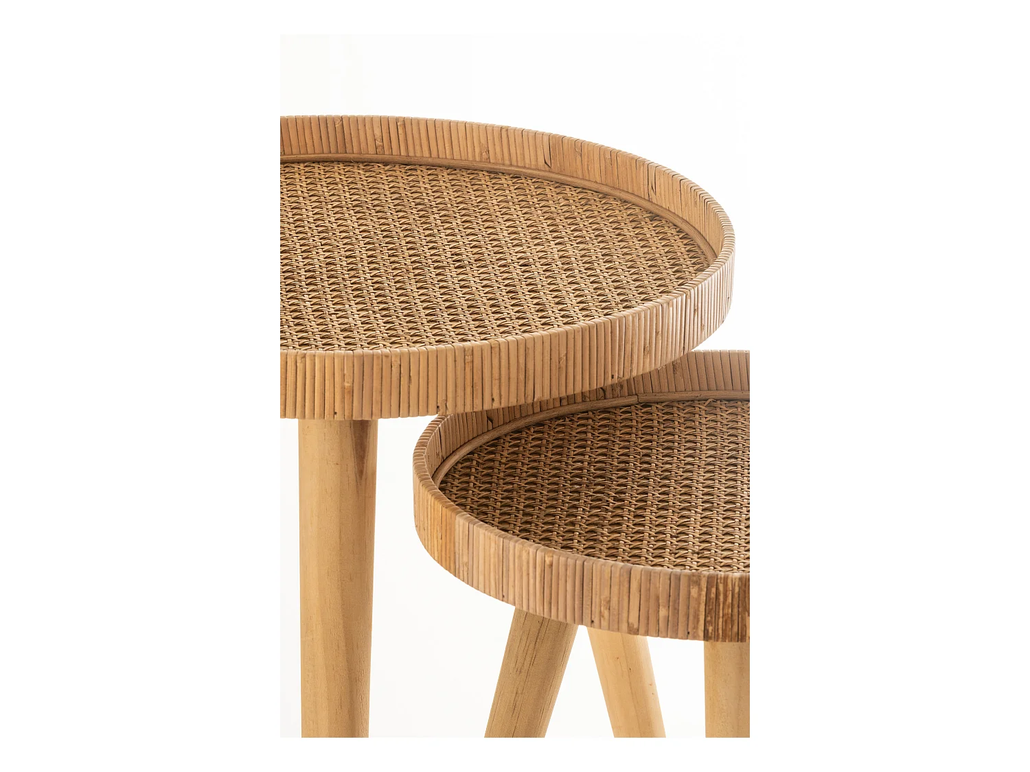 Lot de 2 Tables Gigognes "Trépied" 54cm Naturel