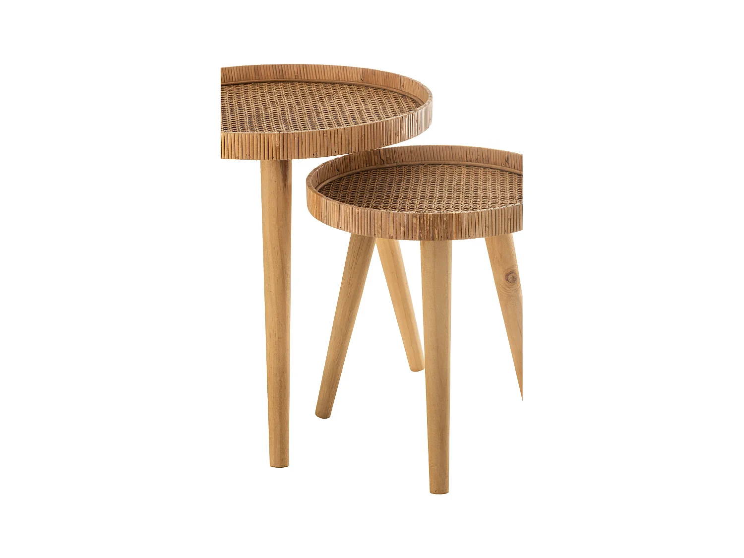 Lot de 2 Tables Gigognes "Trépied" 54cm Naturel