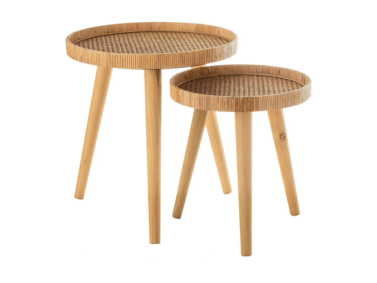 Lot de 2 Tables Gigognes "Trépied" 54cm Naturel