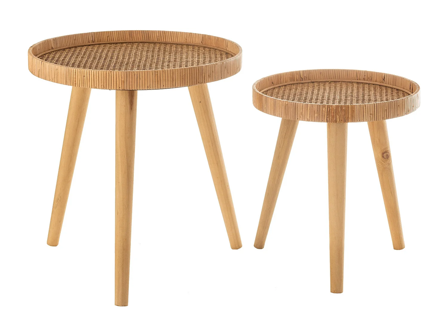 Lot de 2 Tables Gigognes "Trépied" 54cm Naturel