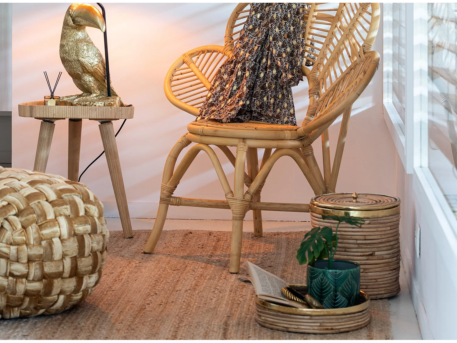 Lot de 2 Tables Gigognes "Trépied" 54cm Naturel