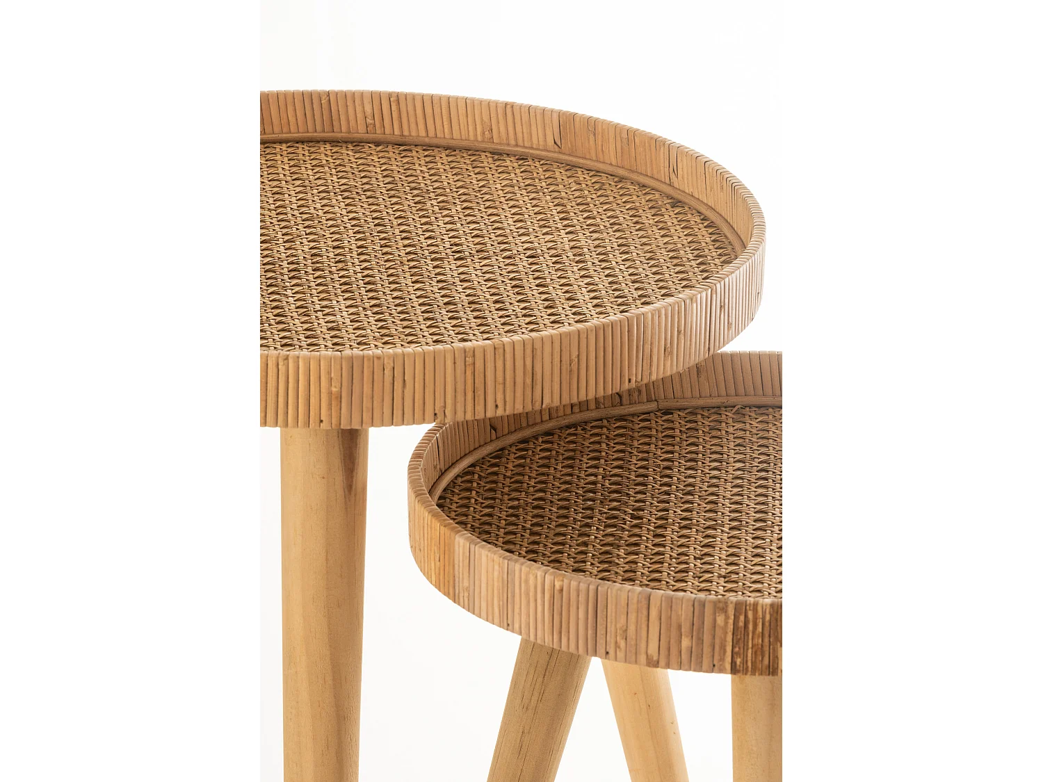 Lot de 2 Tables Gigognes "Trépied" 54cm Naturel