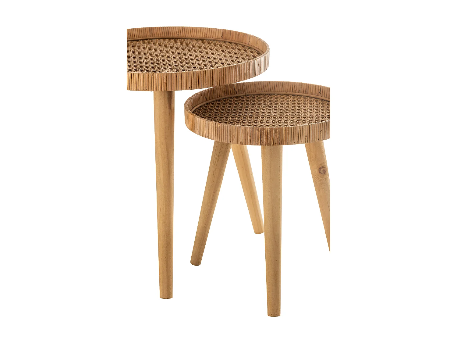 Lot de 2 Tables Gigognes "Trépied" 54cm Naturel