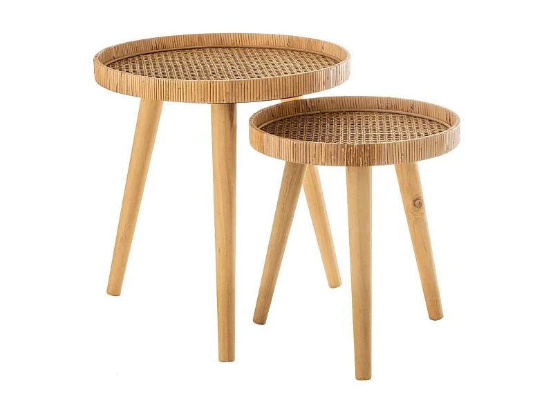 Lot de 2 Tables Gigognes "Trépied" 54cm Naturel
