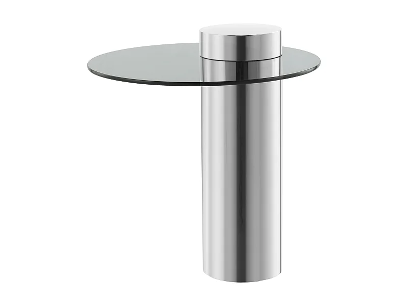 Table d'Appoint Design "Ontario" 50cm Argent & Gris