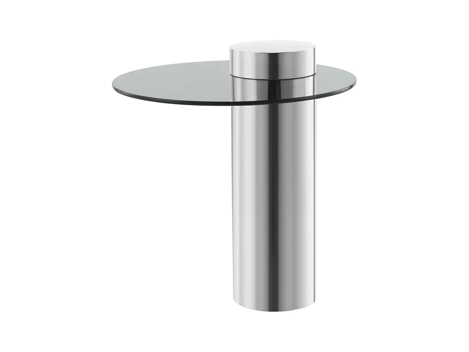 Table d'Appoint Design "Ontario" 50cm Argent & Gris