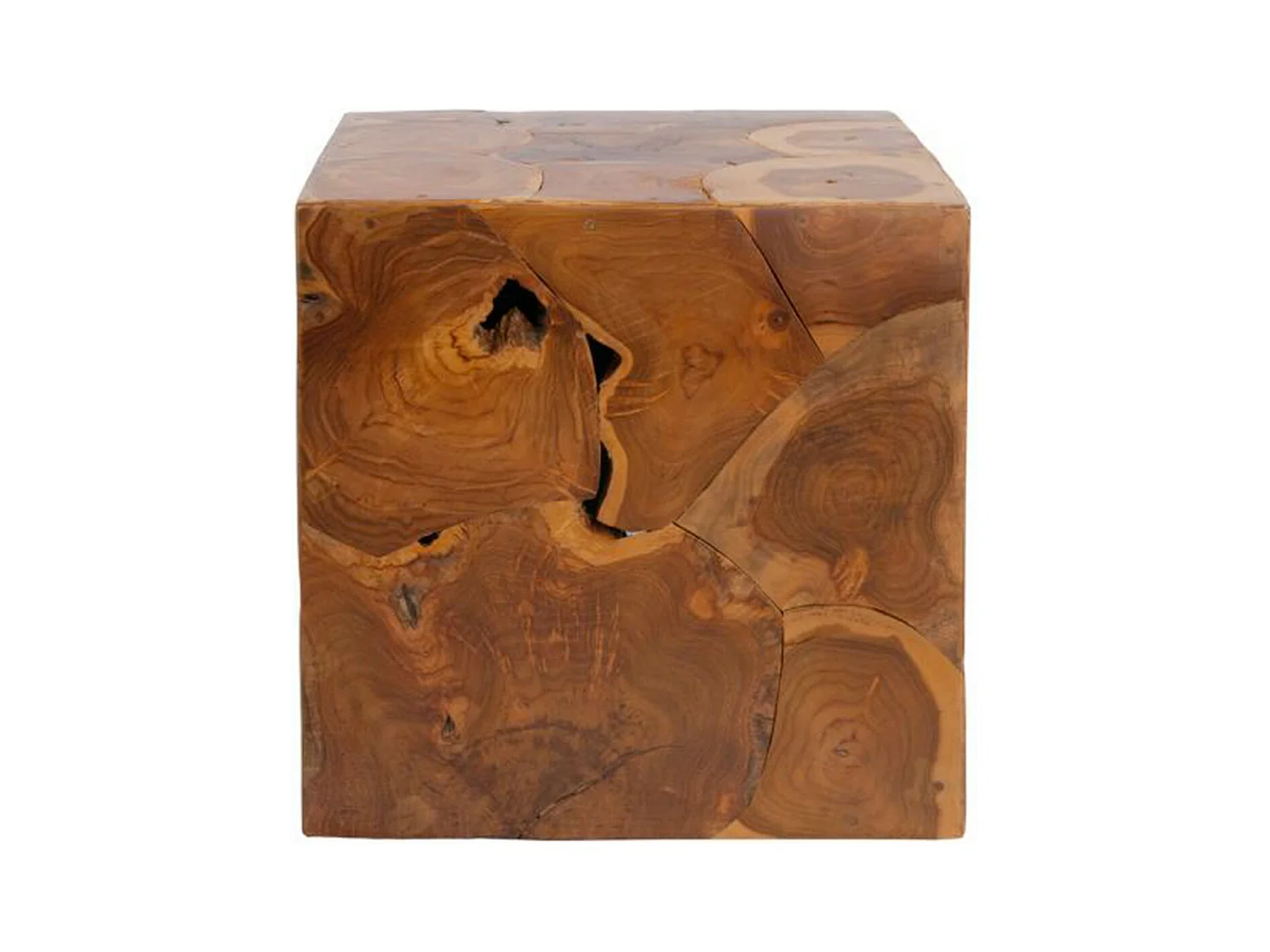 Table d'Appoint Carrée "Radix" 45cm Naturel Brillant