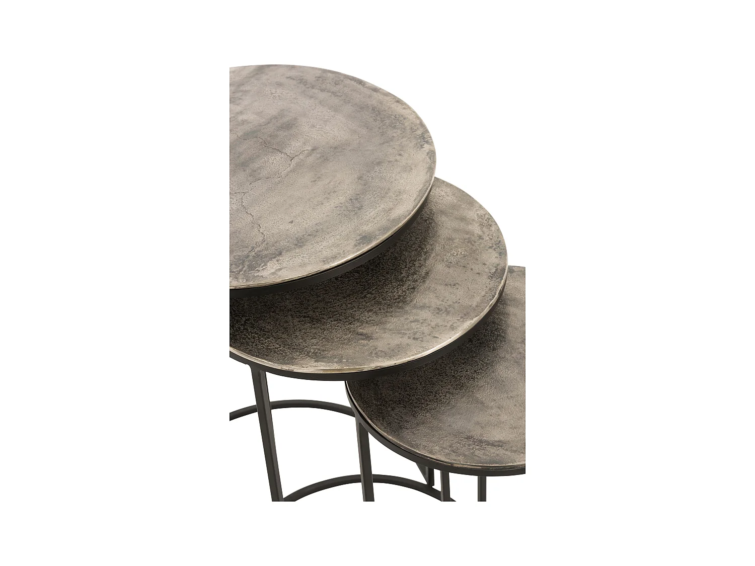 Lot de 3 Tables Gigognes Design "Roday" 60cm Noir