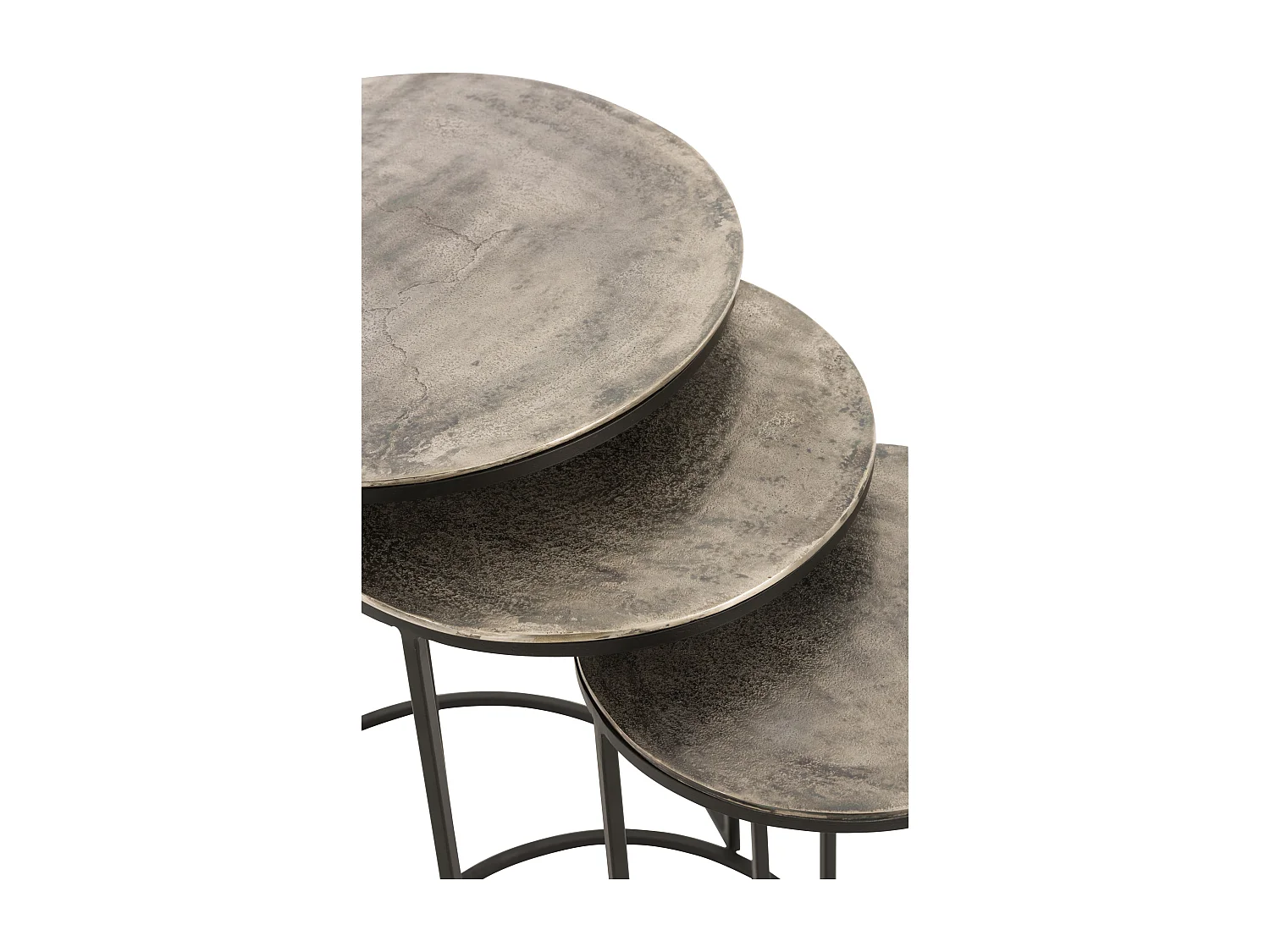 Lot de 3 Tables Gigognes Design "Roday" 60cm Noir