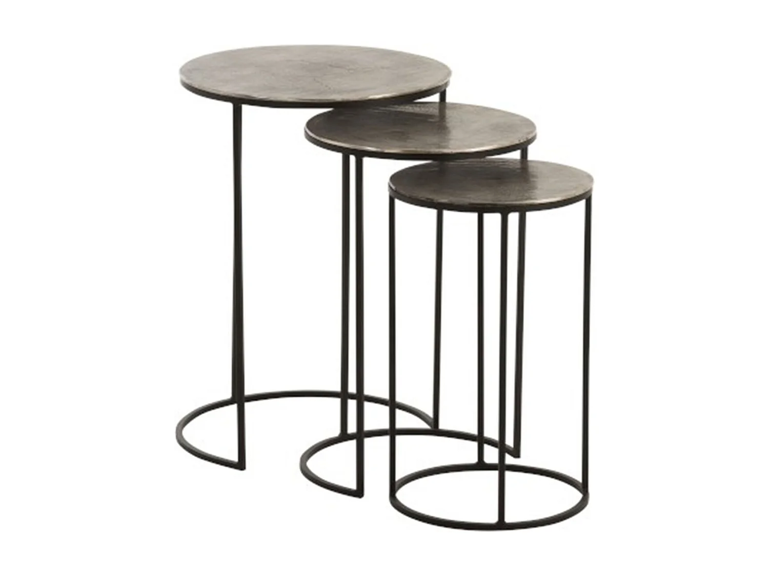 Lot de 3 Tables Gigognes Design "Roday" 60cm Noir