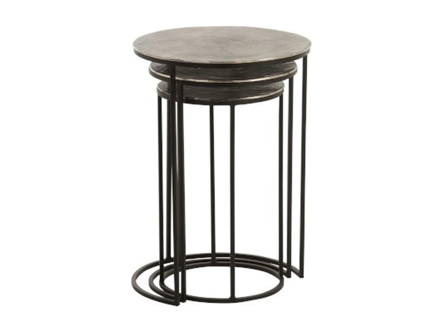 Lot de 3 Tables Gigognes Design "Roday" 60cm Noir