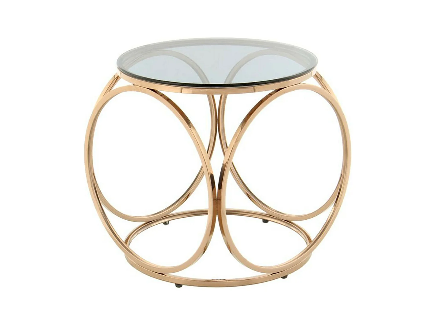 Table d'Appoint Design "Whitney" 52cm Gris & Or Rose
