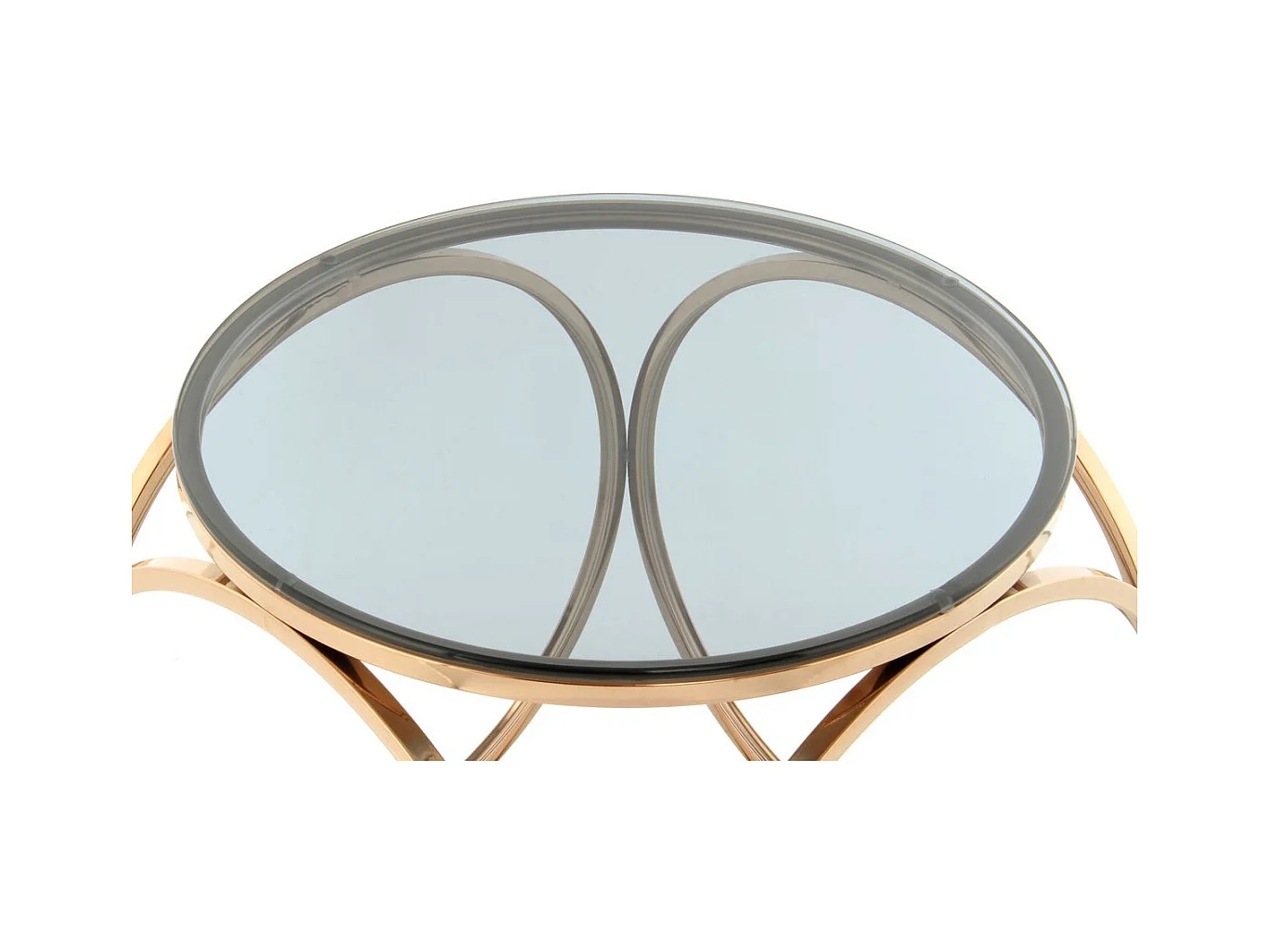 Table d'Appoint Design "Whitney" 52cm Gris & Or Rose