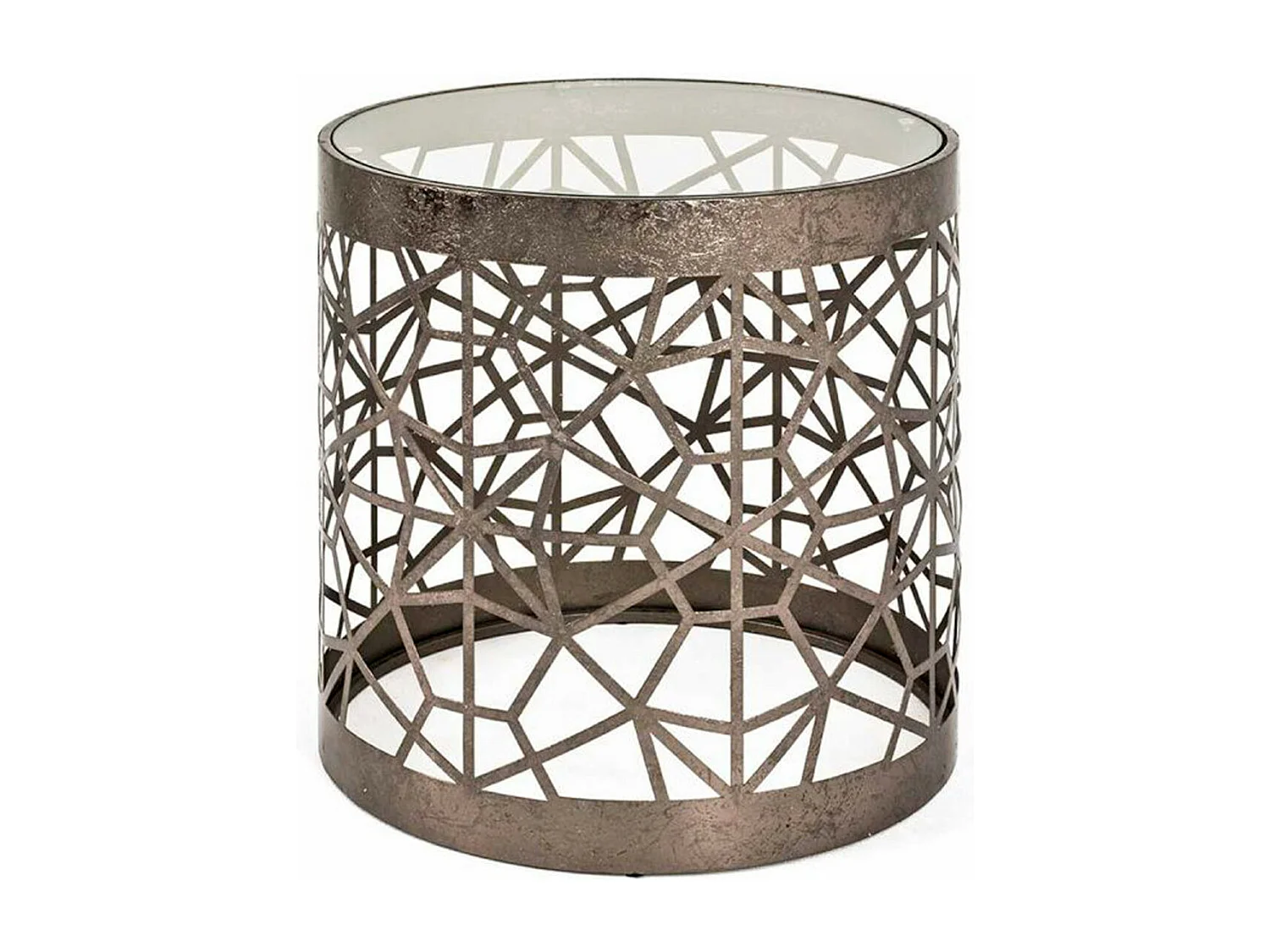Table d'Appoint Ronde en Verre "Nila" 50cm Bronze