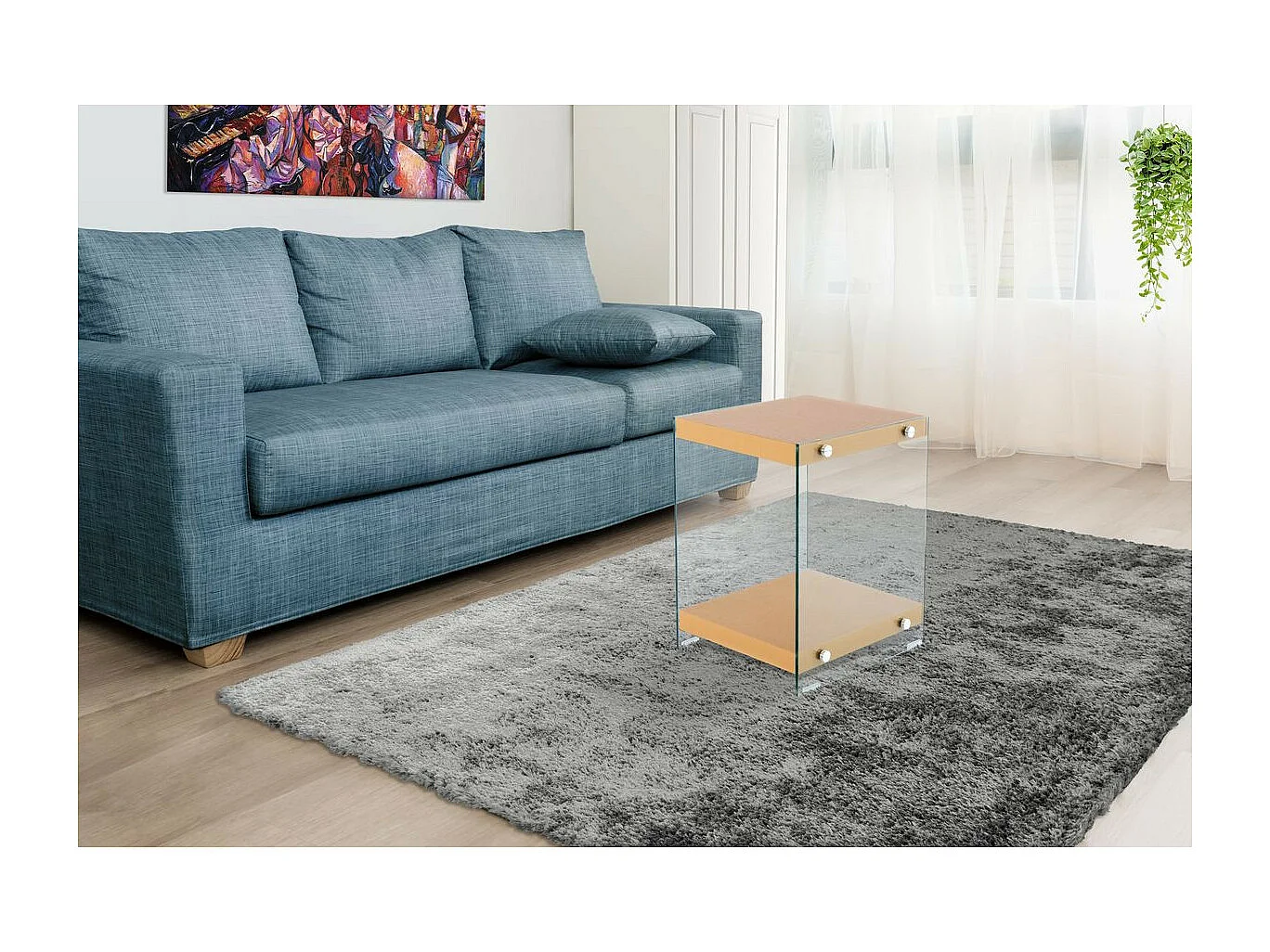 Table d'Appoint en Bois "Elementary" 45cm Or