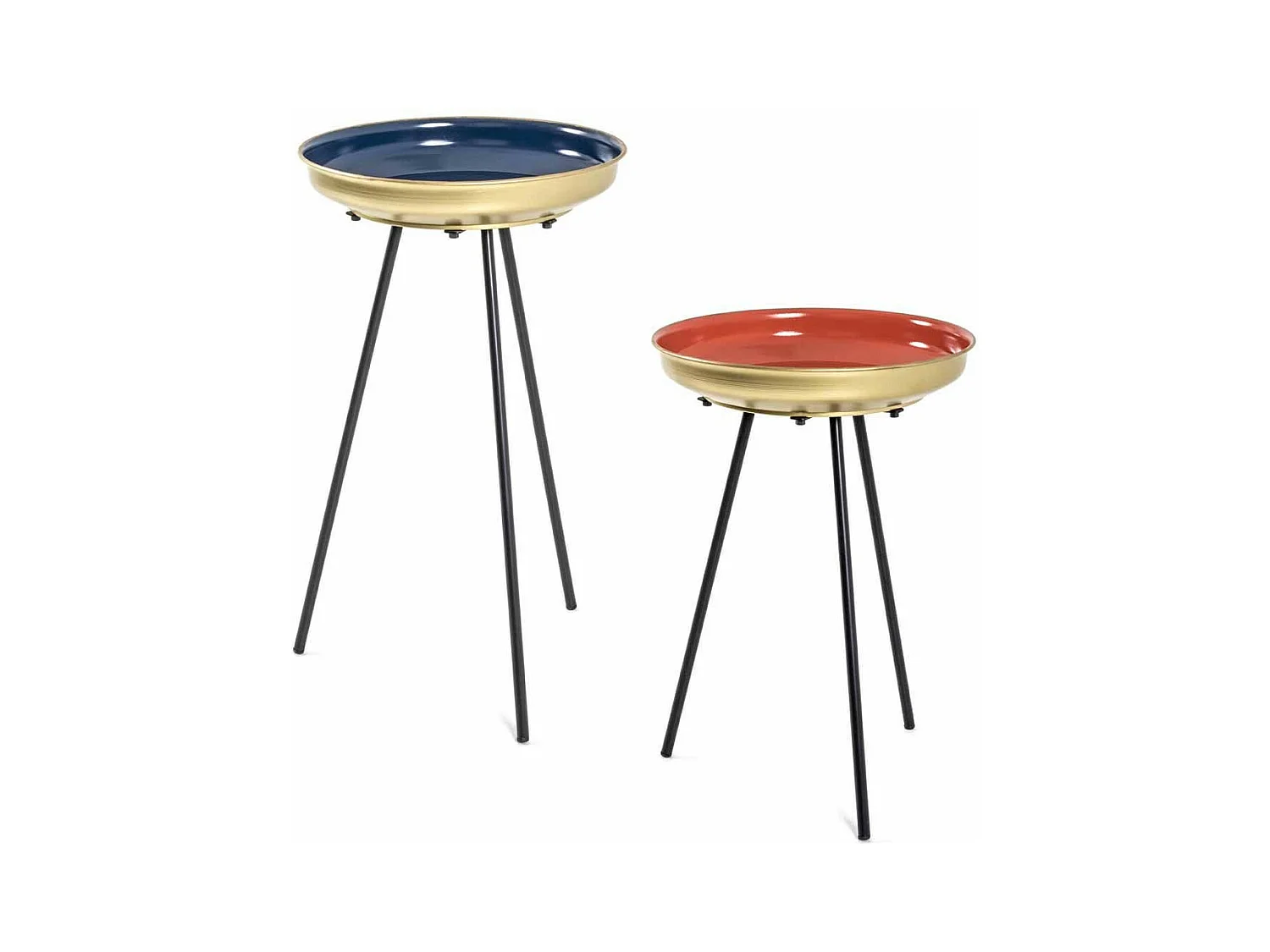 Lot de 2 Tables d'Appoint "Alice" 66cm Multicolore