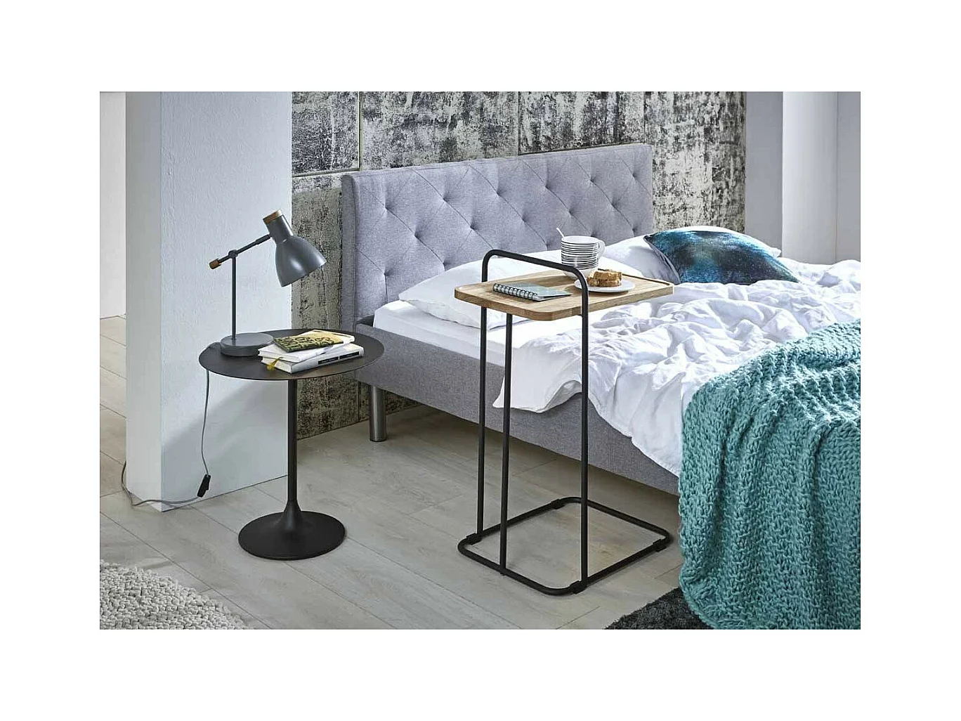 Table d'Appoint Ronde "Martine" 46cm Noir