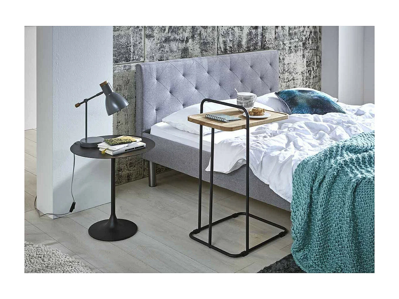 Table d'Appoint Ronde "Martine" 46cm Noir