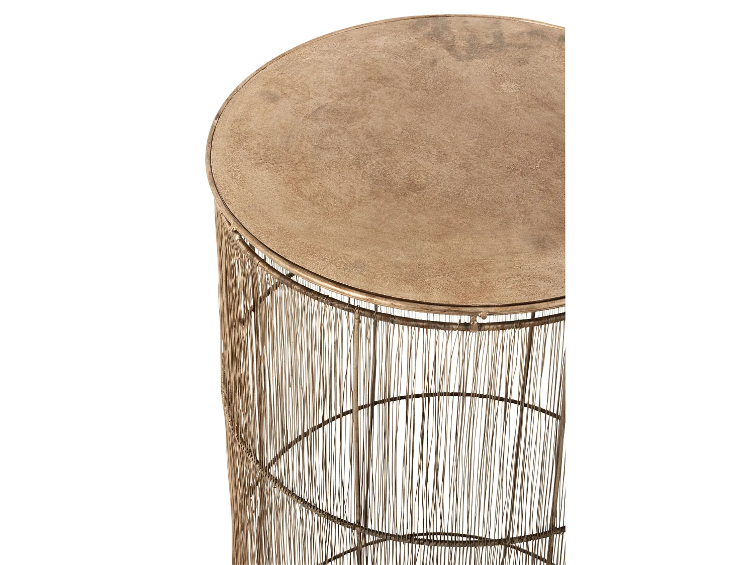 Set van 2 Gigia bruine metalen mandtafels D 40 cm/D 34,5 cm