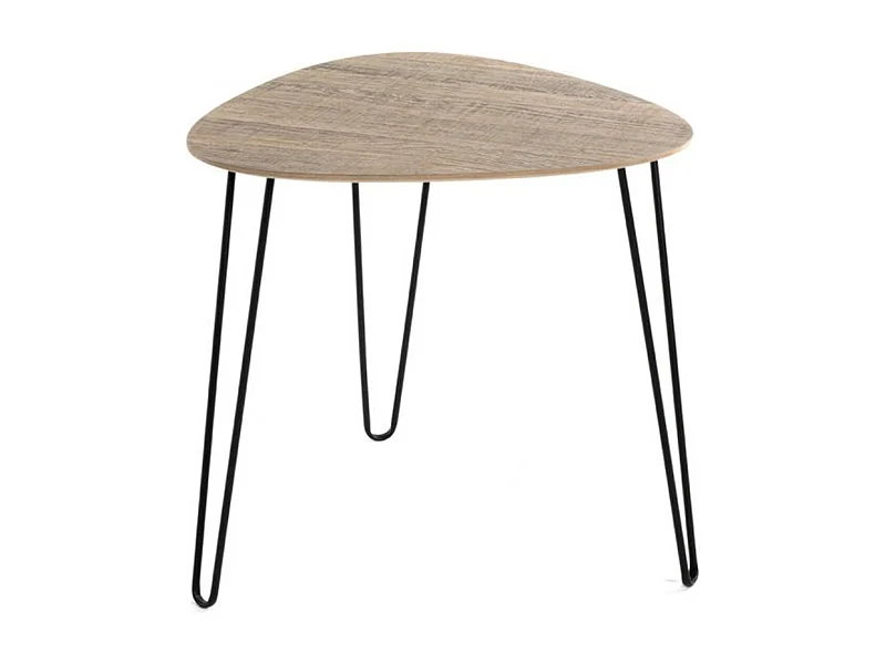 Table d'Appoint Design "Rodry" 43cm Chêne & Noir